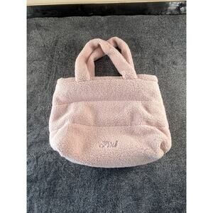 Victoria’s Secret PINK Pink Sherpa Tote Bag Cozy Fleece Shoulder Purse